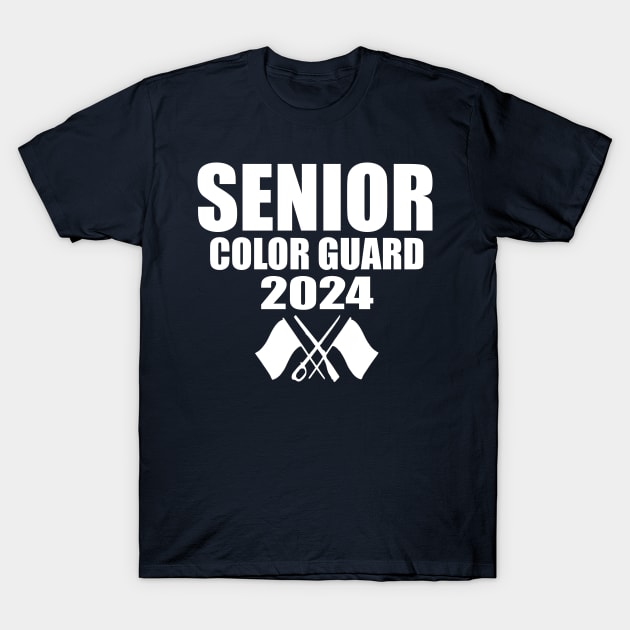 Senior 2024 Color Guard Class of 2024 Marching Band Flag T-Shirt by Giftyshoop